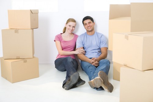 Loading furniture and boxes into a removal van in Norway
