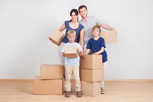 Removal van loaded for a small apartment move in Norway