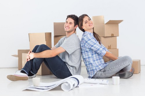Packing and loading furniture into a removal van