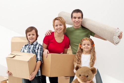 Carefully labelled boxes and removal items for lawful transport and disposal