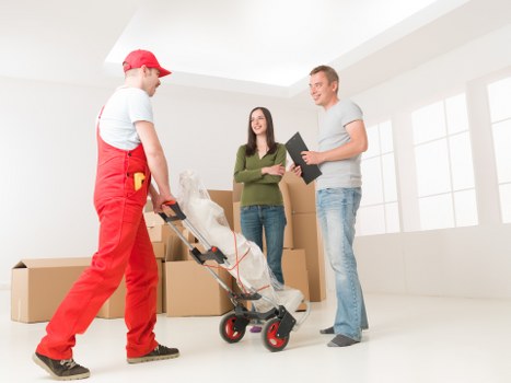 Loading office furniture with attention to access and parking in Norway