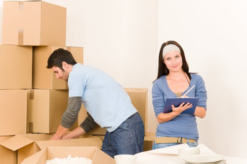 Packed household items ready for transport during a Norway move
