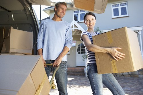 Business relocation transport with a removal van